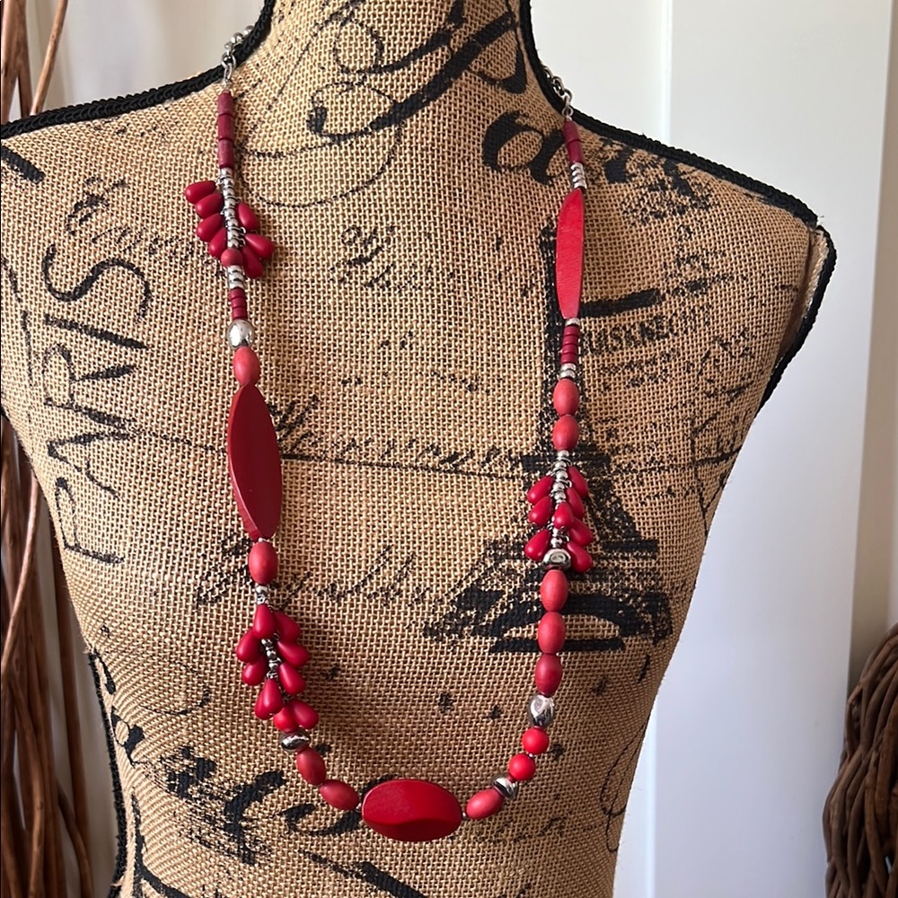 Chico's Red Bohemian Necklace